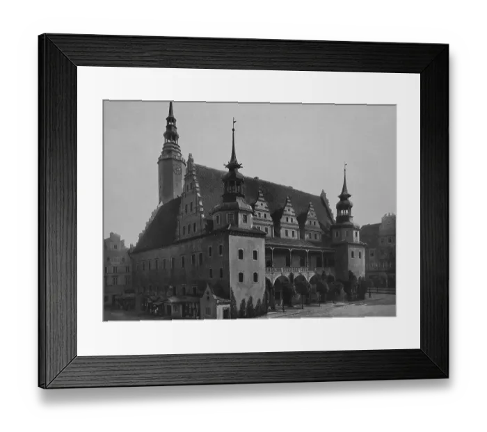 Framed Print : Hall of Brzeg, Silesia, historical photo