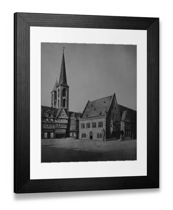 Framed Print : Town hall and Sankt Martinikirche church in Halberstadt
