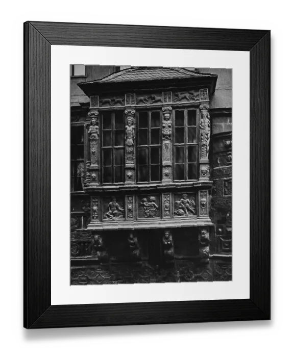 Framed Print : Bay window at the Kaiserhaus house in Hildesheim Framed Print : Bay window at the Kaiserhaus house in Hildesheim
