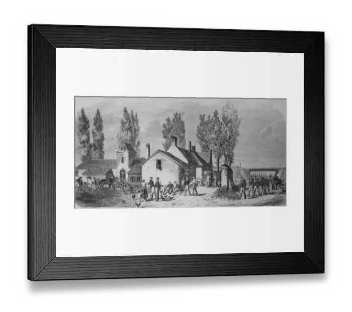 Framed Print : Belgian outposts on the railway viaduct on the Belgian-French border Framed Print : Belgian outposts on the railway viaduct on the Belgian-French border