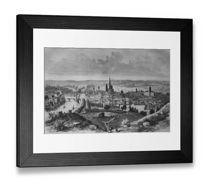 Framed Print : View of Rouen, 1870, Illustrierte Kriegschronik 1870 - 1871