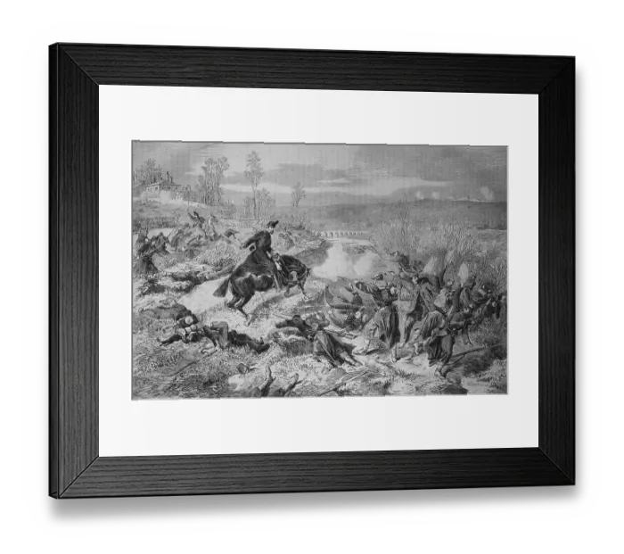 Framed Print : Battle scene, Illustrierte Kriegschronik 1870 - 1871