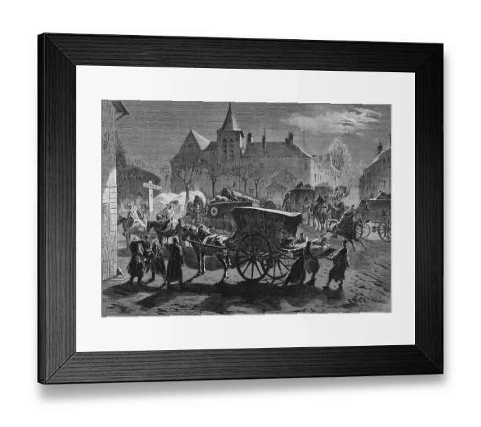 Framed Print : Arrival of wounded Saxons in Champs