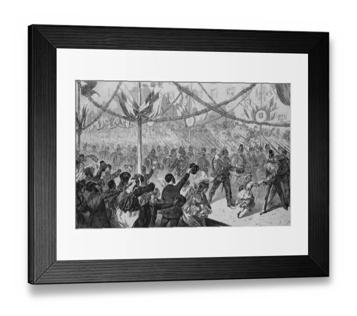 Framed Print : Combined battalions during the triumphal entry into Berlin on 16 June 1871 Framed Print : Combined battalions during the triumphal entry into Berlin on 16 June 1871