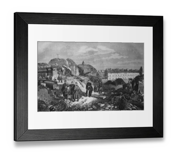 Framed Print : Inside Fort Nogent outside Paris after the occupation by Wuerttemberg troops