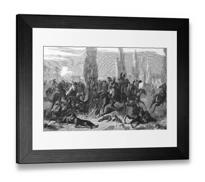 Framed Print : The 3rd Saxon Cavalry Regiment in the Battle of Buzaney