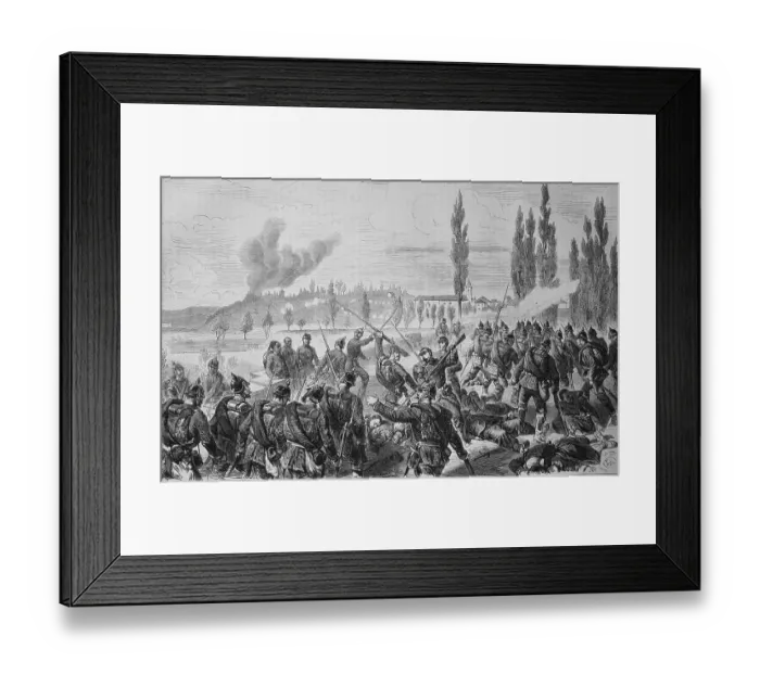 Framed Print : Combat at Etuz on the Oignon 22th October 1870