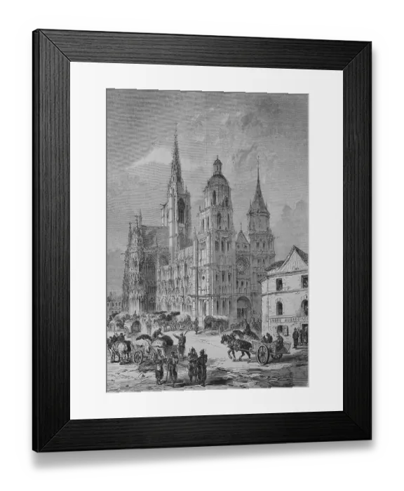 Framed Print : German troops in the cathedral square of Ebreux Framed Print : German troops in the cathedral square of Ebreux