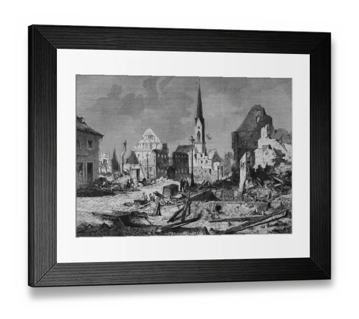 Framed Print : The devastation in the main street of Kehl