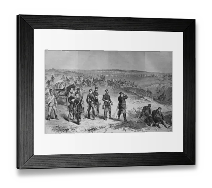 Framed Print : Saxons attacking near Sainte-Marie-aux-Chenes on August 18th 1870 Framed Print : Saxons attacking near Sainte-Marie-aux-Chenes on August 18th 1870