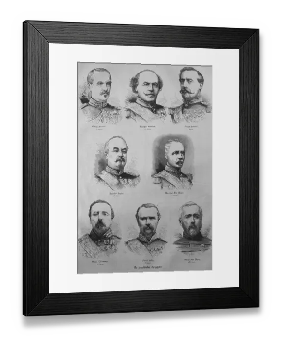 Framed Print : French corps leaders of 1870, historic illustration