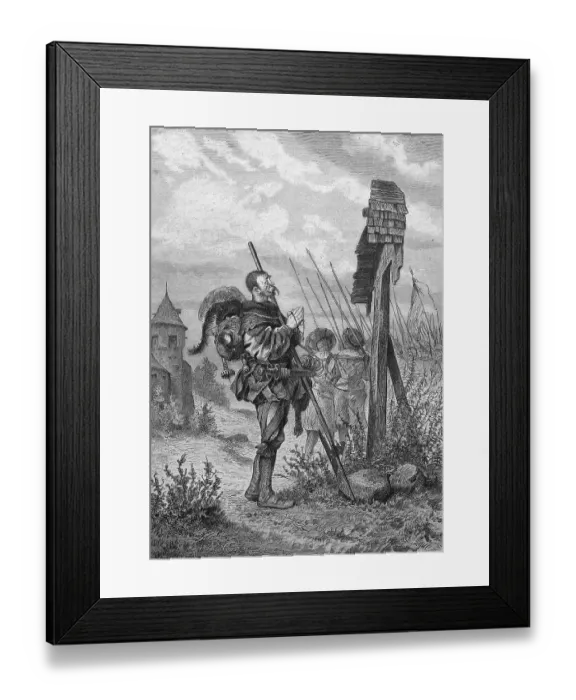 Framed Print : Pious trooper praying in front of a crucifix