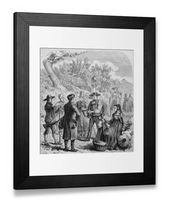 Framed Print : Residents from the Black Forest the wearing traditional costumes
