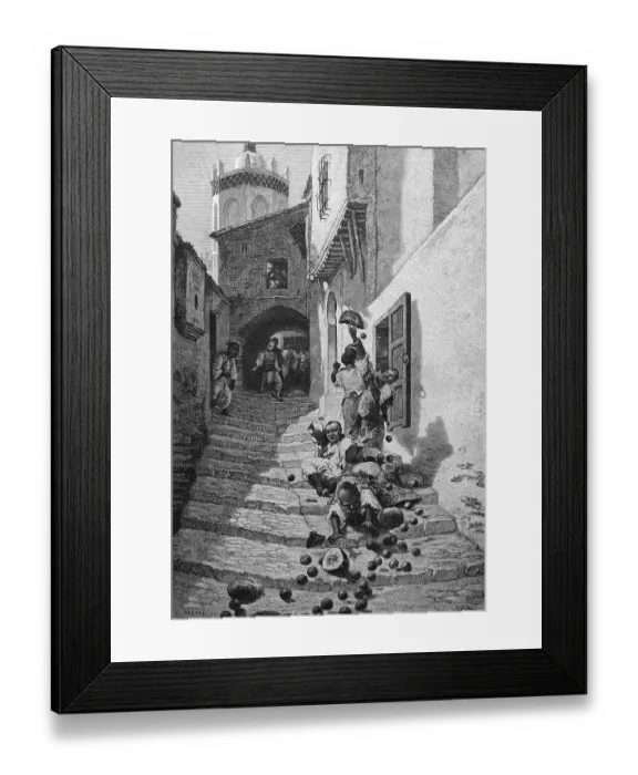 Framed Print : Street scene in Algiers, Algeria