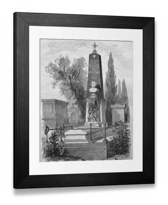 Framed Print : Tomb of Daniel Francois Esprit Auber on a cemetery in Paris