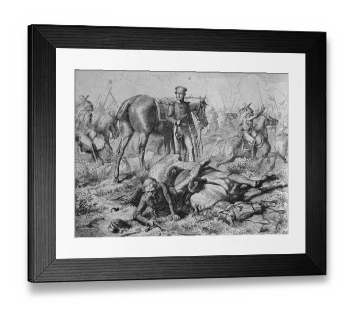 Framed Print : Gebhard Leberecht von Bluecher's fall at the battle of Ligny