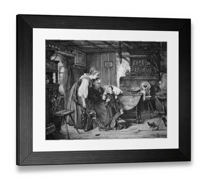 Framed Print : The first tooth, historic illustration, 1877 Framed Print : The first tooth, historic illustration, 1877