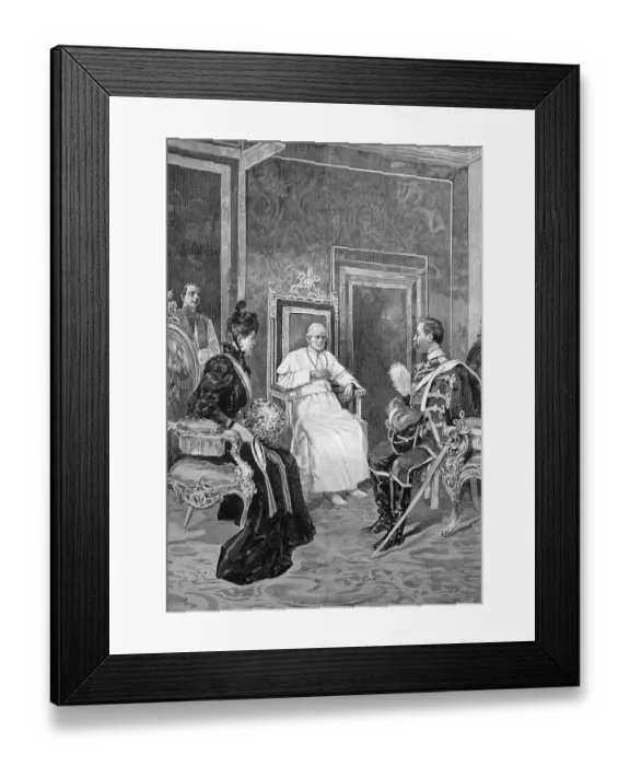 Framed Print : The German Emperor and Empress visiting Pope Leo XIII in Rome Framed Print : The German Emperor and Empress visiting Pope Leo XIII in Rome