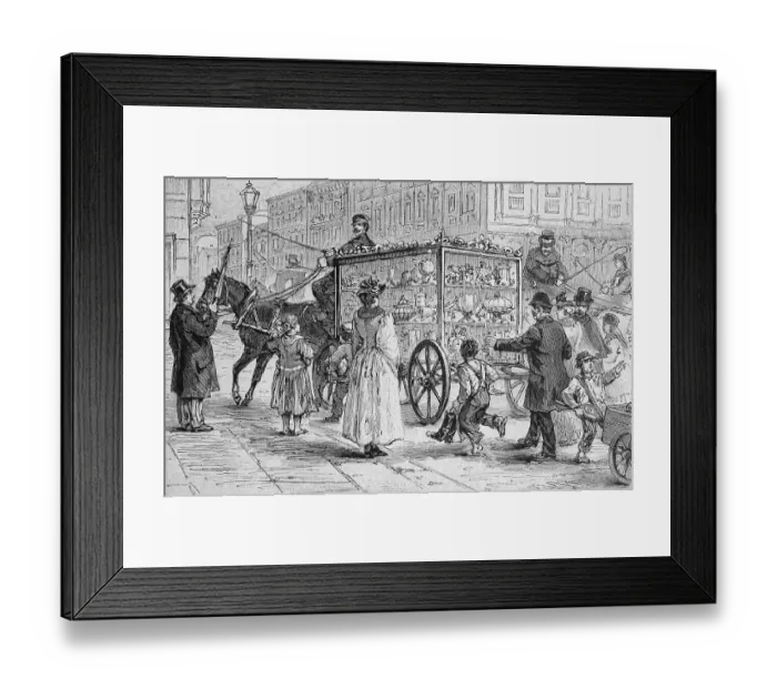 Framed Print : Travelling merchant, Zehnmarkbazar Framed Print : Travelling merchant, Zehnmarkbazar