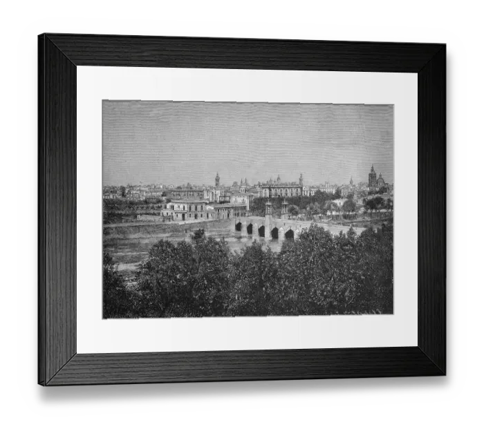 Framed Print : View of Valencia, Spain, historical picture Framed Print : View of Valencia, Spain, historical picture