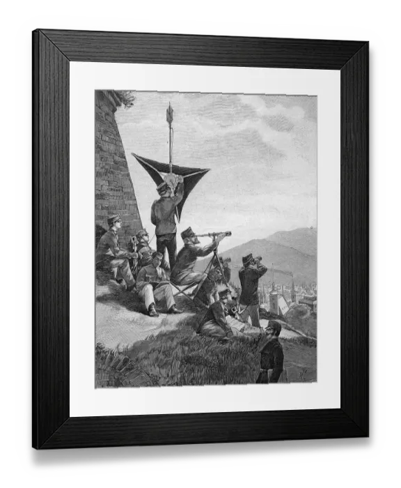 Framed Print : Exercise of a signal department in the Austrian army Framed Print : Exercise of a signal department in the Austrian army