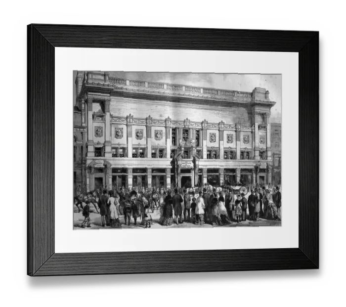 Framed Print : The new building of the Institut of Painters in Water Colours and the Princess Hall