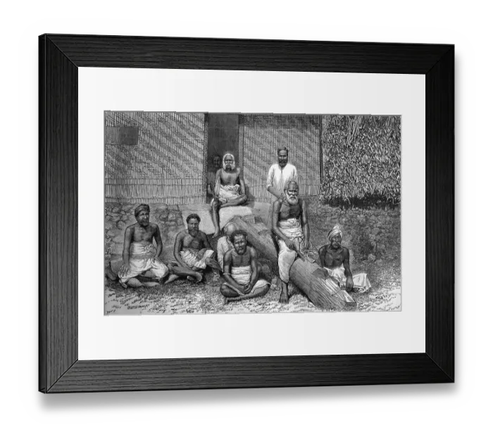 Framed Print : The late ex-king Cacobau of Fiji and his suite Framed Print : The late ex-king Cacobau of Fiji and his suite