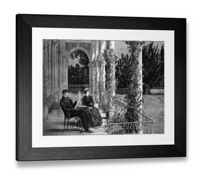 Framed Print : Gladstone on a terrace in Cannes