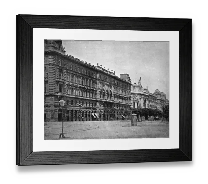 Framed Print : One of the first autotypes of the Hotel de France in Vienna