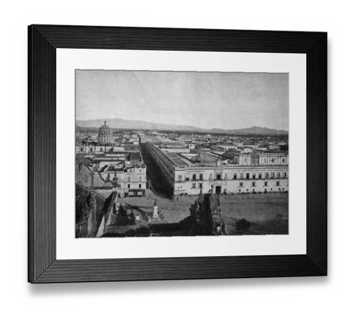 Framed Print : One of the first autotypes of Mexico City