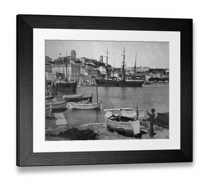 Framed Print : One of the first autotypes of the port of Cannes Framed Print : One of the first autotypes of the port of Cannes