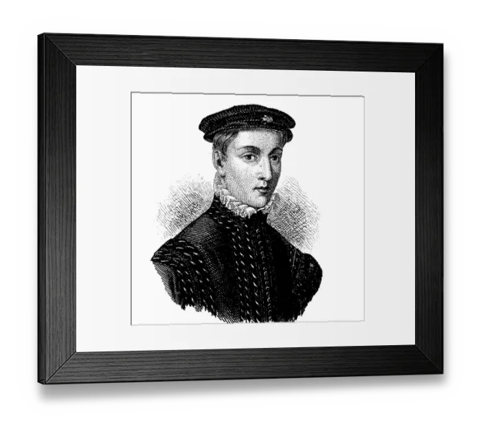 Framed Print : Fashion in the Middle Ages: ruff and cap