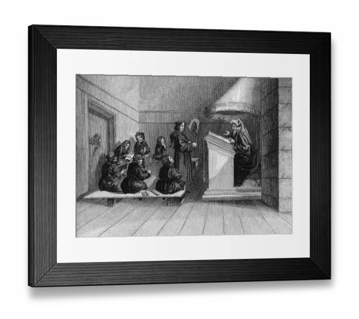 Framed Print : School in 1520, historical illustration