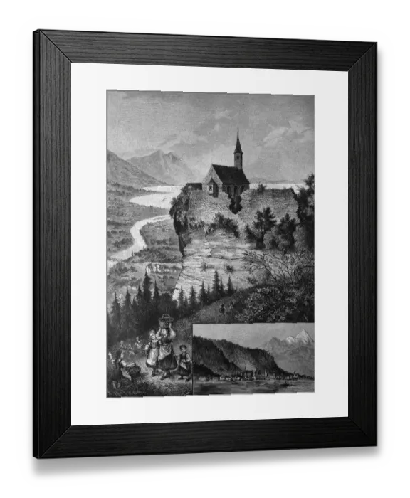 Framed Print : Pilgrimage chapel on Gebhardsberg mountain near Bregenz Framed Print : Pilgrimage chapel on Gebhardsberg mountain near Bregenz
