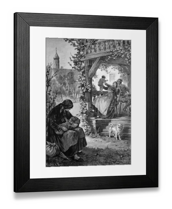 Framed Print : Mothers with their children, historical illustration Framed Print : Mothers with their children, historical illustration