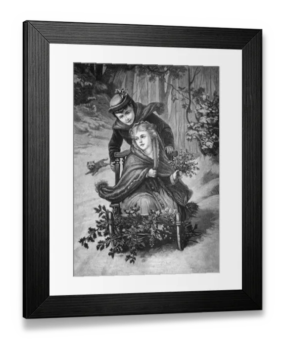 Framed Print : Winter pleasures, historical illustration