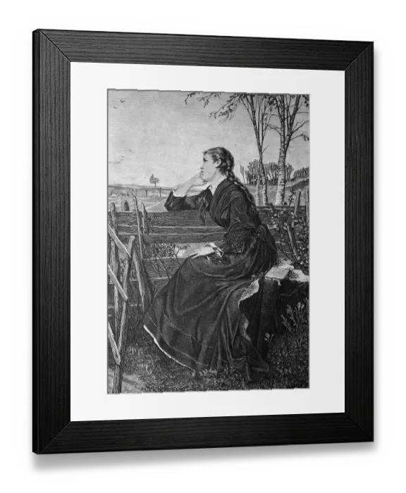 Framed Print : Pensive woman, historical illustration, about 1886