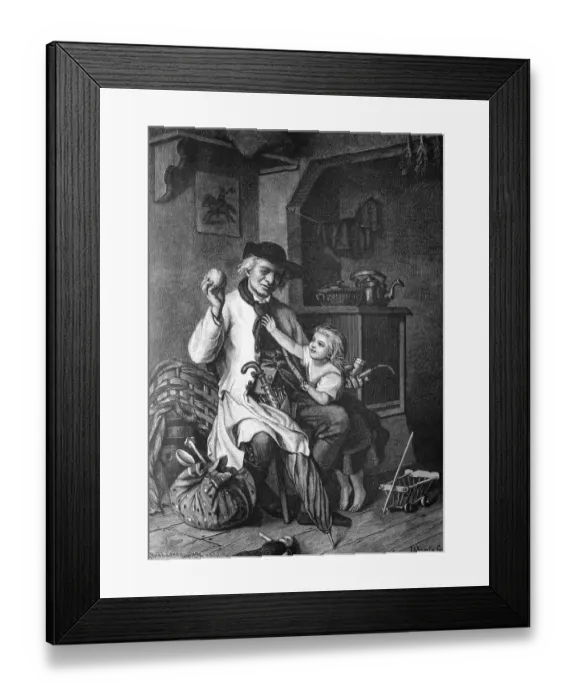Framed Print : Grandfather's homecoming, historical illlustration