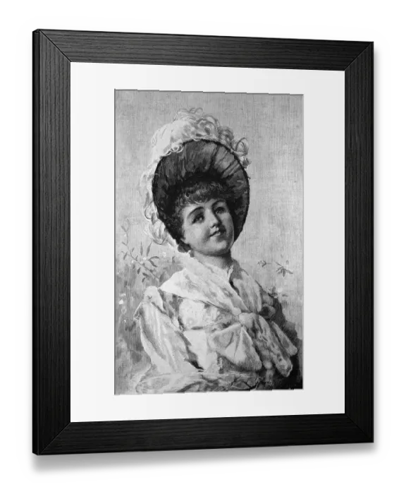 Framed Print : Girl, historical illustration, circa 1886