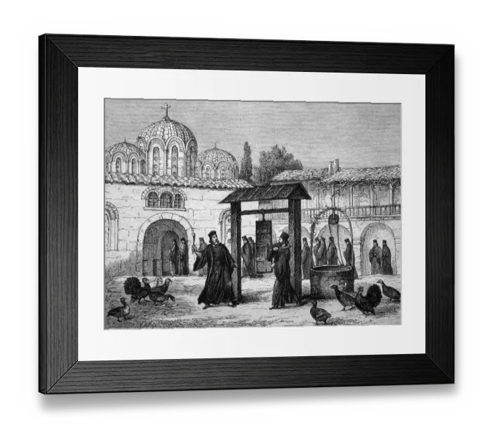 Framed Print : Sound board as a substitute for a bell at the Greek monastery of Stiris Framed Print : Sound board as a substitute for a bell at the Greek monastery of Stiris