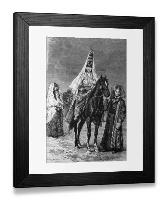 Framed Print : A Kyrgyz bride, Kyrgyzstan, historical illustration