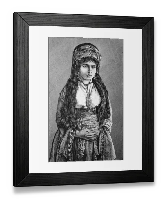 Framed Print : Girl from Nazareth, Israel, historical illustration