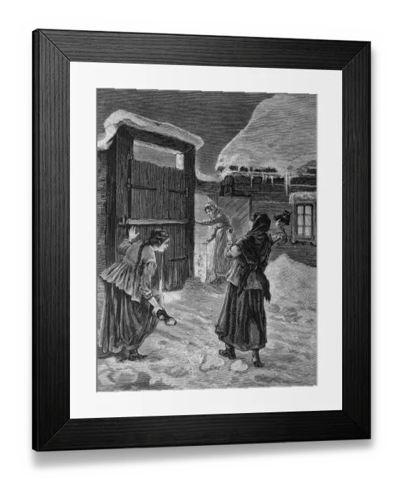 Framed Print : Russian customs, the shoe oracle Framed Print : Russian customs, the shoe oracle