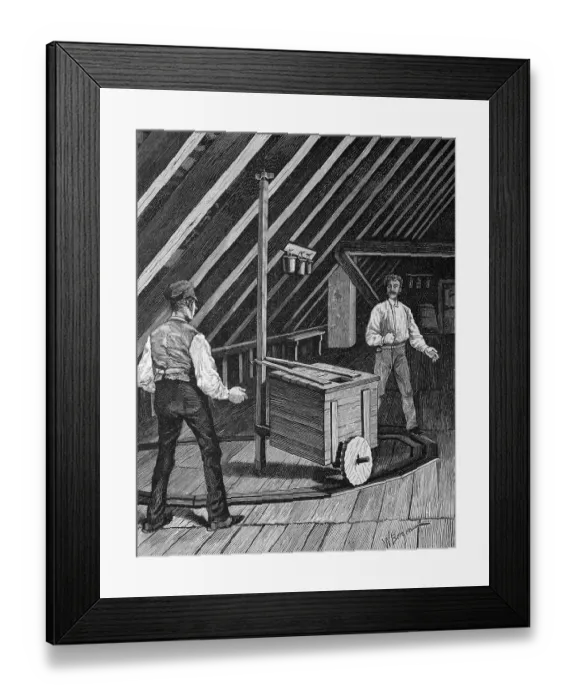 Framed Print : Thundering drum for generating thunder on the stage