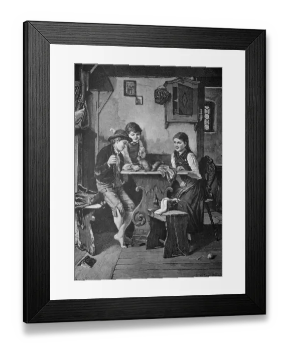 Framed Print : Squirrel as a pet, historical illustration