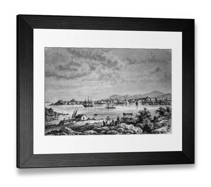 Framed Print : Corfu, Greece, historical illustration