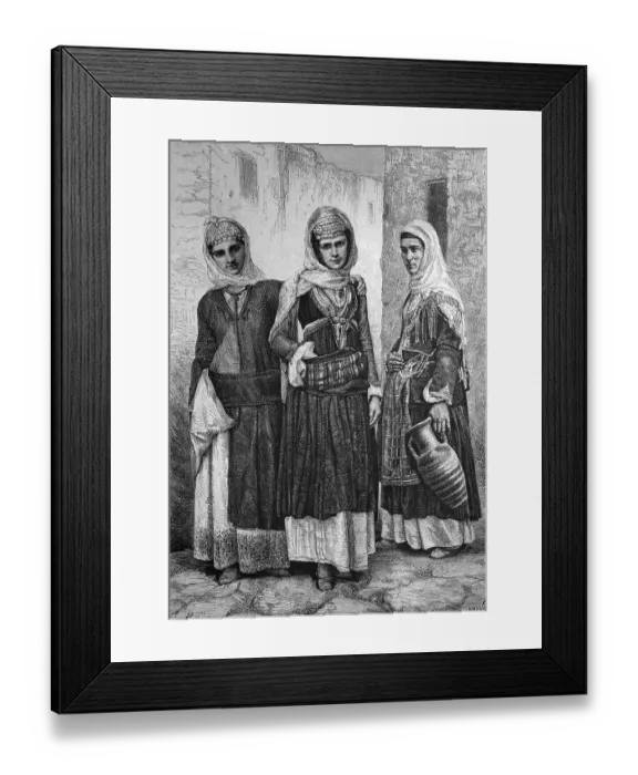Framed Print : Women of Megara, Greece, historical illustration Framed Print : Women of Megara, Greece, historical illustration
