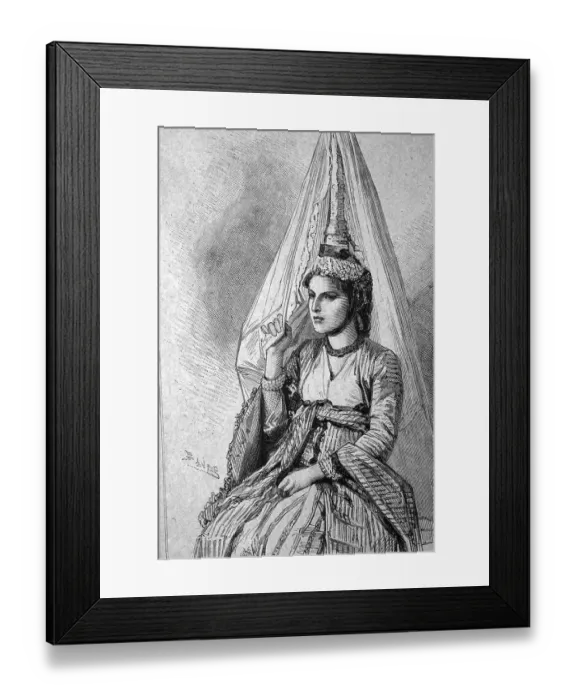 Framed Print : Druze woman from Israel, historical illustration