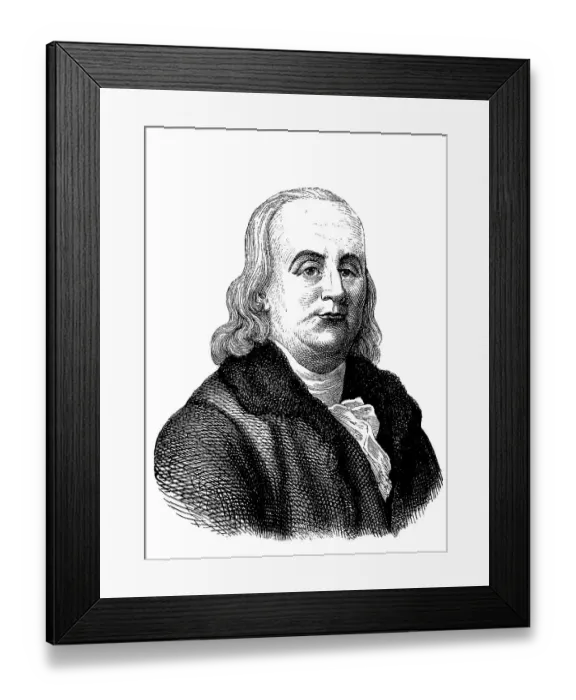 Framed Print : Benjamin Franklin, 1706 - 1790 Framed Print : Benjamin Franklin, 1706 - 1790