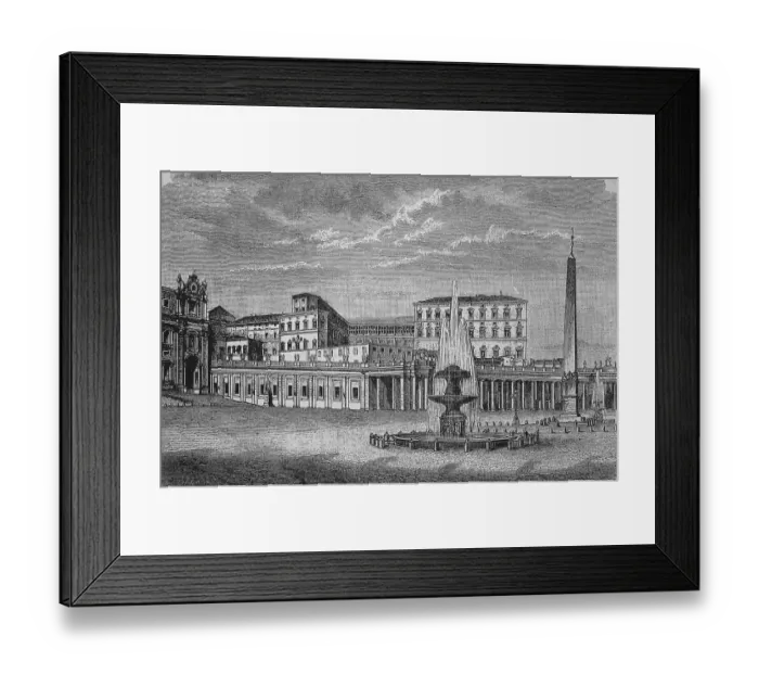 Framed Print : Vatican City, Rome, Italy, historical woodcut Framed Print : Vatican City, Rome, Italy, historical woodcut